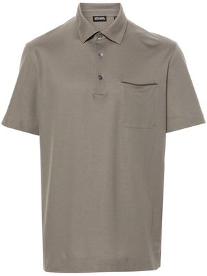Zegna patch-pocket polo shirt - Grey