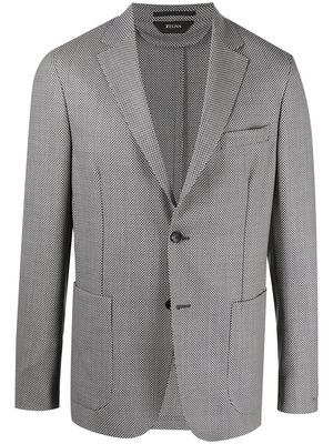 Zegna patterned wool blazer - Grey