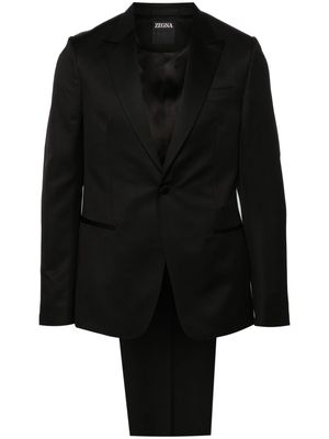 Zegna peak-lapels single-breasted suit - Black