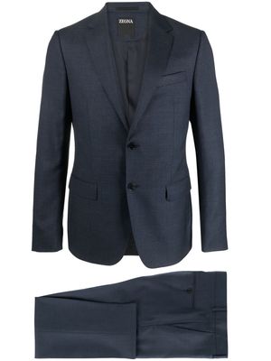 Zegna plaid-check single-breasted wool suit - Blue