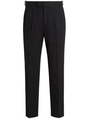 Zegna pleat-detail straight-leg trousers - Black