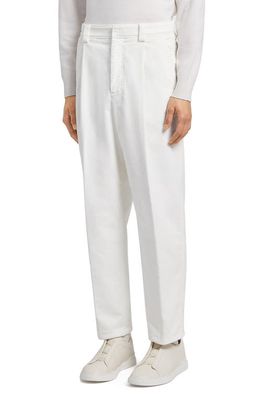 ZEGNA Pleated Stretch Jeans in White