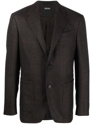 Zegna Prince-of-Wales check print blazer - Black