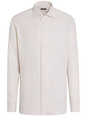 Zegna Pure Linen long-sleeve shirt - Neutrals