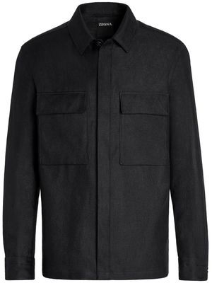 Zegna Pure Linen overshirt - Black