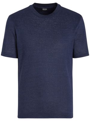 Zegna Pure Linen short-sleeve T-shirt - Blue