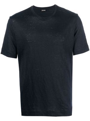 Zegna rear logo-print detail T-shirt - Blue