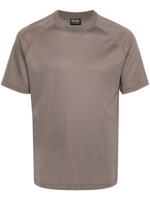 Zegna ribbed wool performance T-shirt - Brown