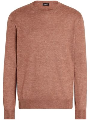 Zegna round-neck knit jumper - Red