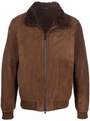 Zegna shearling-lined jacket - Brown