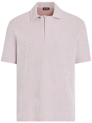 Zegna short-sleeve cotton polo shirt - R04 DUST PINK AND WHITE