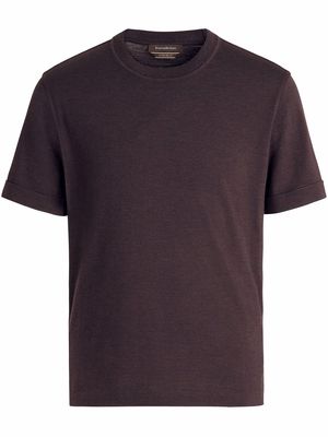 Zegna short-sleeve knitted T-shirt - Purple