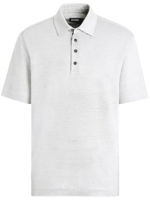 Zegna short-sleeve linen polo shirt - White