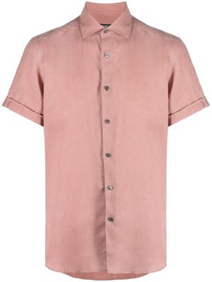 Zegna short-sleeve linen shirt - Pink