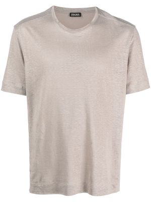 Zegna short-sleeve linen T-shirt - Grey