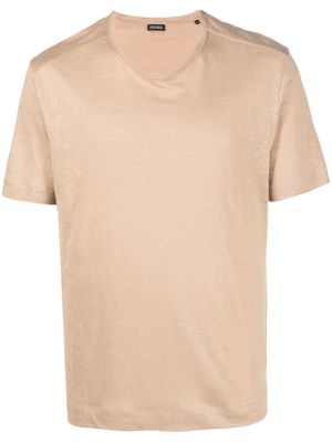 Zegna short-sleeve linen T-shirt - Neutrals