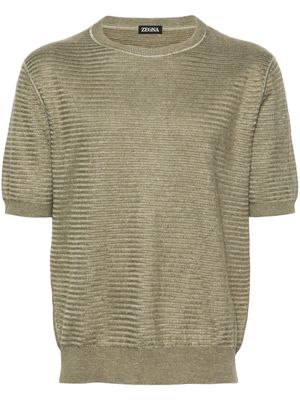 Zegna short-sleeve ribbed-knit T-shirt - Green