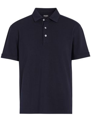 Zegna short-sleeve wool polo shirt - Blue
