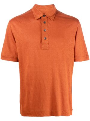 Zegna short-sleeved linen polo shirt - Orange