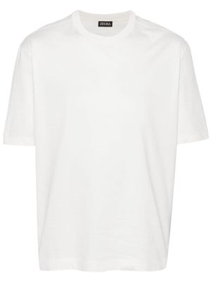 Zegna side-slits cotton T-shirt - White
