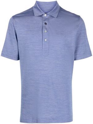 Zegna silk-cotton short-sleeve polo shirt - Blue