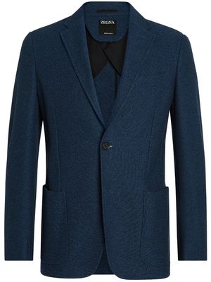 Zegna single-breasted cotton blazer - 100 UTILITY BLUE