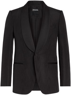 Zegna single-breasted mulberry silk jacket - Black