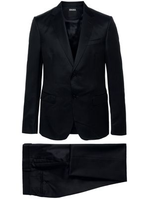 Zegna single-breasted satin suit - Blue