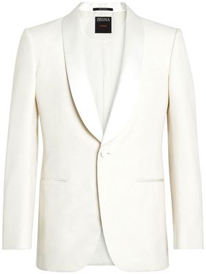 Zegna single-breasted silk evening jacket - Neutrals