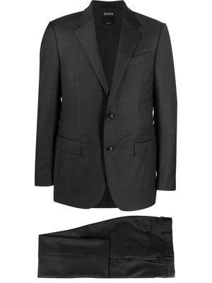 Zegna single-breasted slim-cut suit - Black
