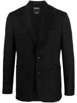 Zegna single-breasted wool blazer - Black