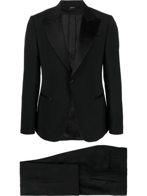 Zegna single-breasted wool suit - Black