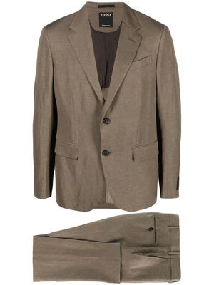 Zegna single-breasted wool suit - Green