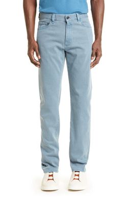 ZEGNA Slim Fit Garment Dyed Stretch Skinny Jeans in Lapis Blue