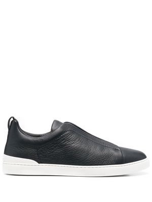 Zegna slip-on leather sneakers - Blue
