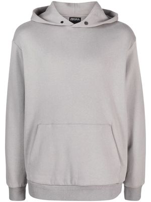 Zegna slouchy-hood cotton blend hoodie - Grey