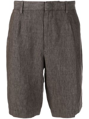 Zegna slub-texture mid-rise shorts - Brown