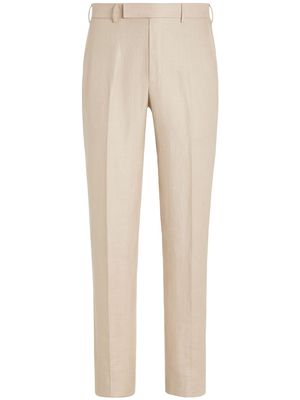 Zegna straight-leg linen tailored trousers - Neutrals