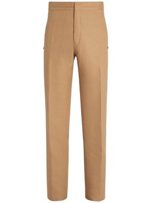 Zegna straight-leg linen trousers - Neutrals