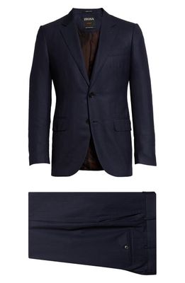 ZEGNA Stripe Centoventimila Couture Wool Suit in Navy