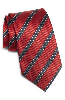 ZEGNA Stripe Silk Tie in Red