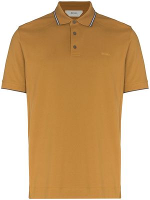 Zegna stripe-trim short-sleeve polo shirt - Yellow