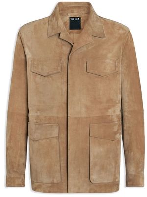 Zegna suede field jacket - Neutrals