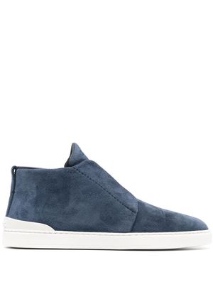 Zegna suede lace-up sneakers - Blue