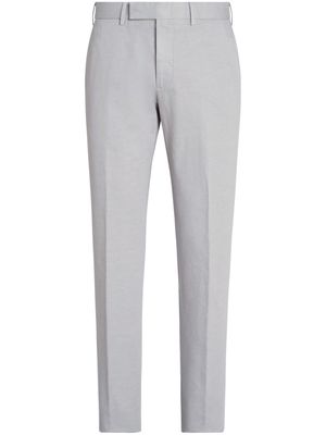 Zegna Summer Chino cotton-linen trousers - Grey
