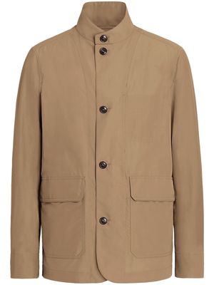 Zegna tailored cotton-blend chore jacket - Brown