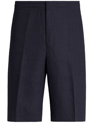 Zegna tailored linen shorts - 852 NAVY BLUE