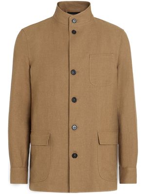 Zegna tailored linen-wool chore jacket - Brown