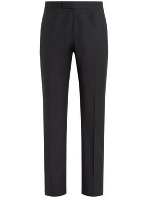 Zegna tapered-leg concealed-fastening trousers - Black