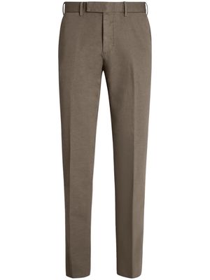 Zegna tapered-leg cotton-blend chino trousers - Neutrals